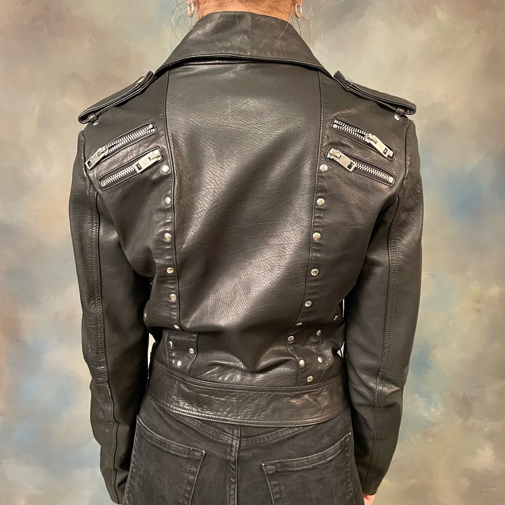 Diesel Black Gold Leather Jacket - Picture 3 of 6